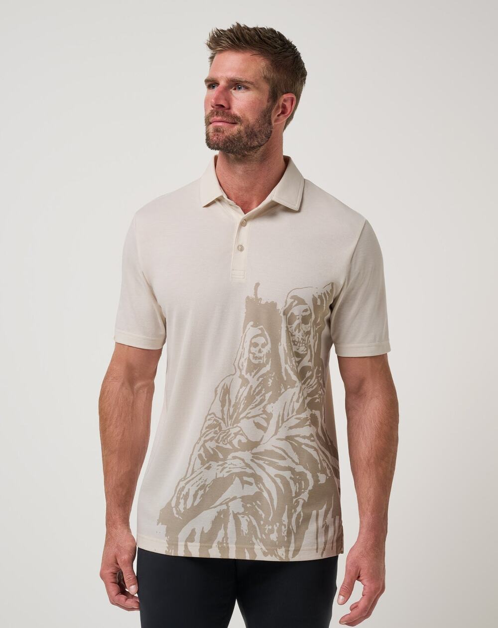 NWT TravisMathew x  Avenged Sevenfold Drumbeat Polo in Cream size Large